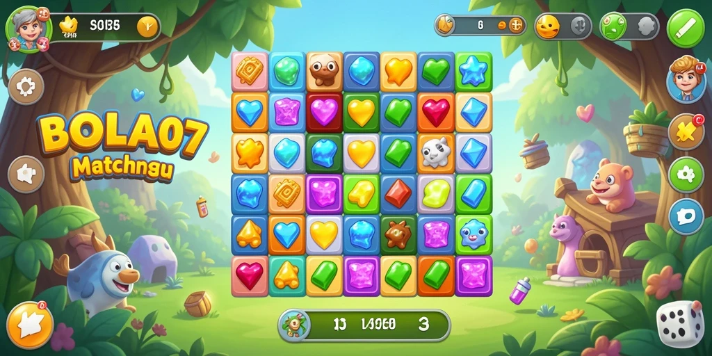 Tangkapan layar BOLA07 menampilkan aksi seru pada gameplay Match-3.