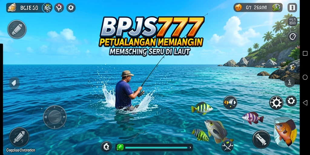 Tampilan gameplay menarik dengan berbagai lokasi dan jenis ikan.