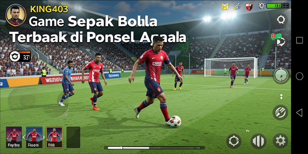 Gameplay KING403 dengan aksi sepak bola yang mendebarkan.