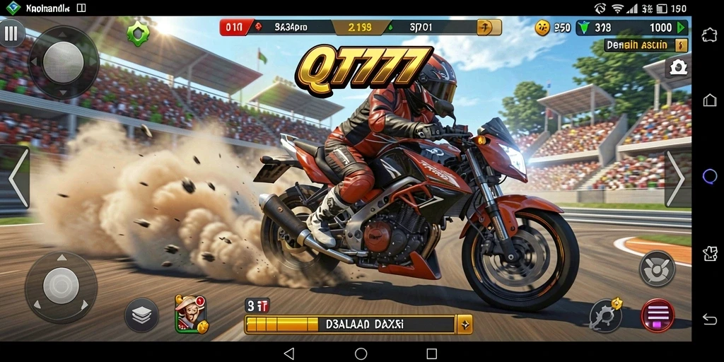 Tampilan menarik dari game balapan motor beraksi.