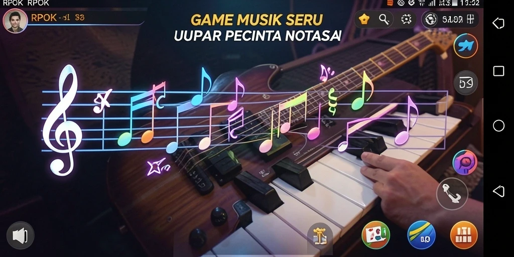 Tampilan gameplay RPOK yang menarik dengan musik interaktif.