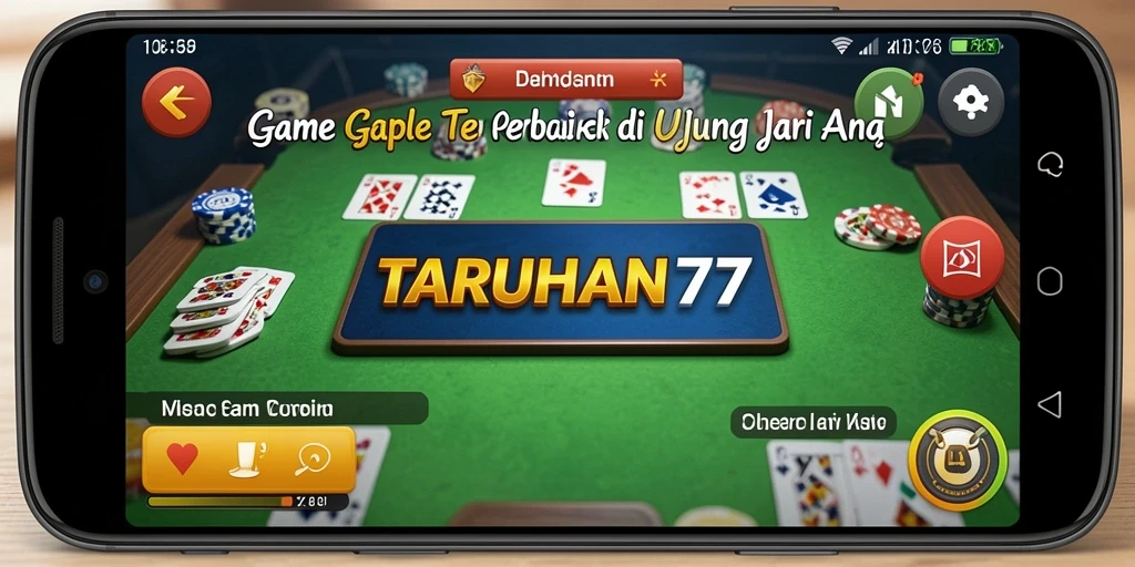 Tampilan menarik dari gameplay Gaple pada TARUHAN77.