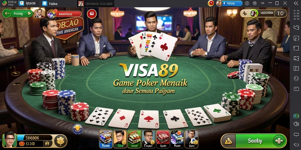 Tampilan gameplay seru Poker di VISA89 dengan aksi menarik.